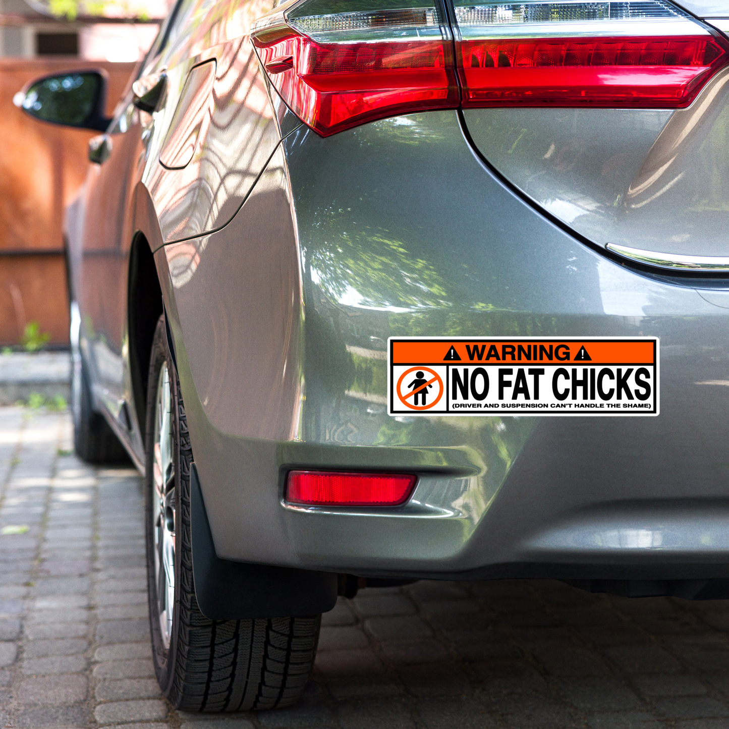 No Fat Chicks Warning Sticker